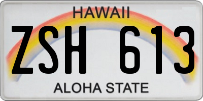 HI license plate ZSH613