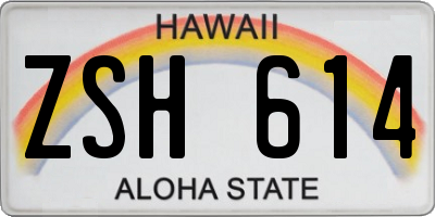 HI license plate ZSH614