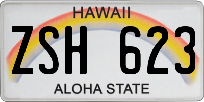 HI license plate ZSH623