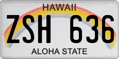 HI license plate ZSH636