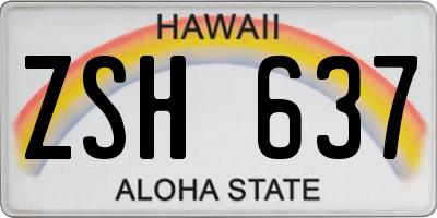 HI license plate ZSH637