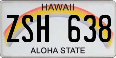 HI license plate ZSH638