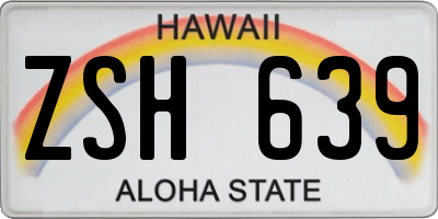 HI license plate ZSH639