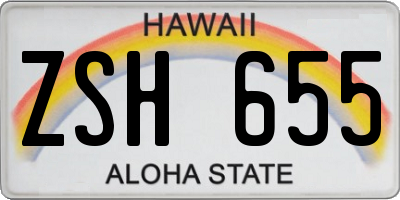 HI license plate ZSH655