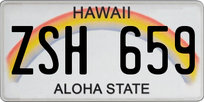 HI license plate ZSH659