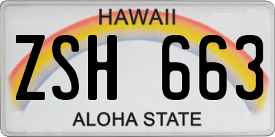 HI license plate ZSH663
