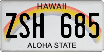 HI license plate ZSH685
