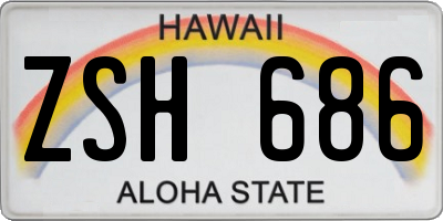 HI license plate ZSH686