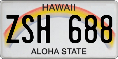 HI license plate ZSH688