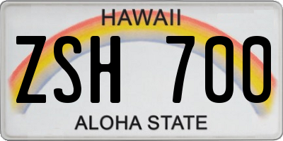 HI license plate ZSH700