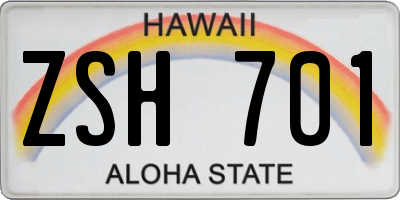 HI license plate ZSH701