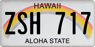 HI license plate ZSH717