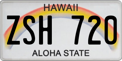 HI license plate ZSH720
