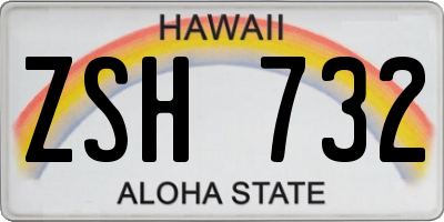 HI license plate ZSH732