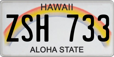 HI license plate ZSH733