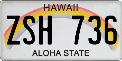 HI license plate ZSH736