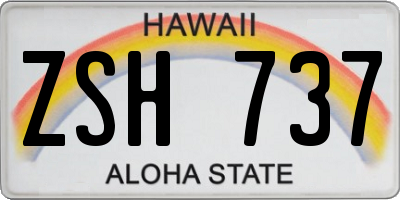 HI license plate ZSH737