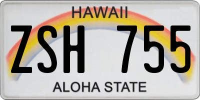 HI license plate ZSH755