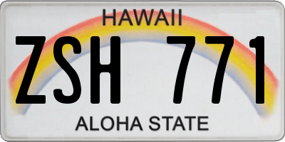 HI license plate ZSH771