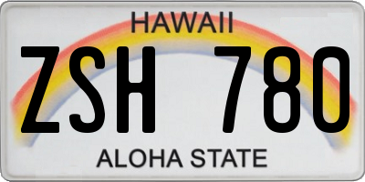 HI license plate ZSH780