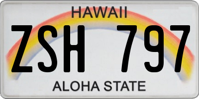 HI license plate ZSH797