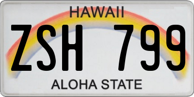HI license plate ZSH799