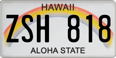 HI license plate ZSH818