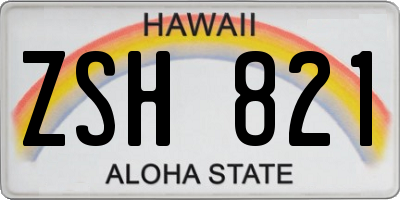 HI license plate ZSH821
