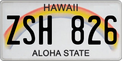 HI license plate ZSH826