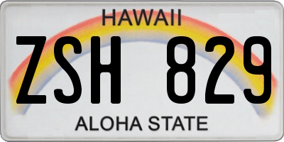 HI license plate ZSH829
