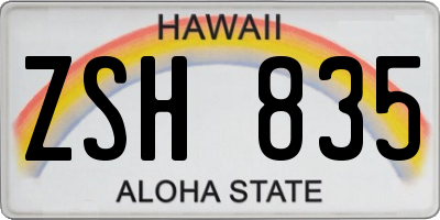 HI license plate ZSH835