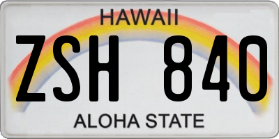 HI license plate ZSH840