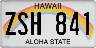 HI license plate ZSH841