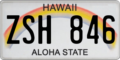 HI license plate ZSH846