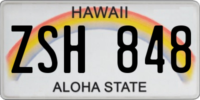 HI license plate ZSH848