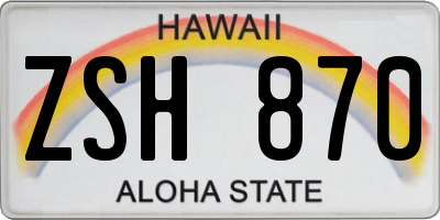 HI license plate ZSH870