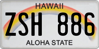 HI license plate ZSH886