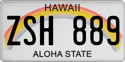 HI license plate ZSH889