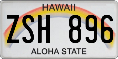 HI license plate ZSH896