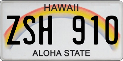 HI license plate ZSH910