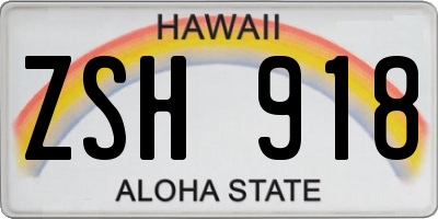 HI license plate ZSH918