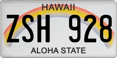 HI license plate ZSH928