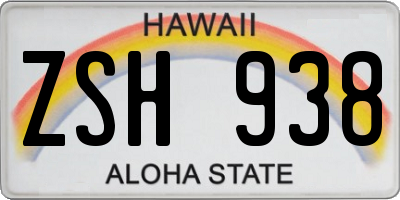 HI license plate ZSH938