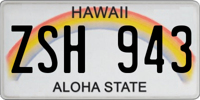 HI license plate ZSH943
