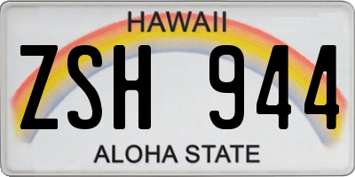 HI license plate ZSH944
