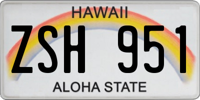 HI license plate ZSH951
