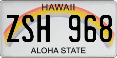 HI license plate ZSH968