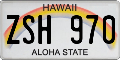 HI license plate ZSH970