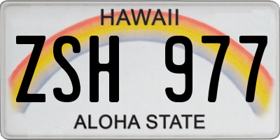 HI license plate ZSH977
