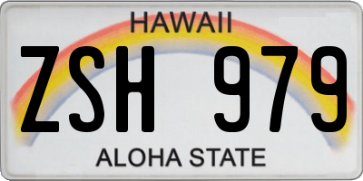 HI license plate ZSH979